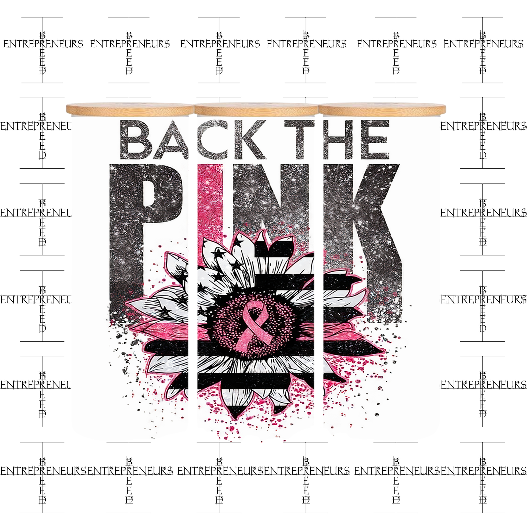 Back the Pink 17oz Glass Tumbler